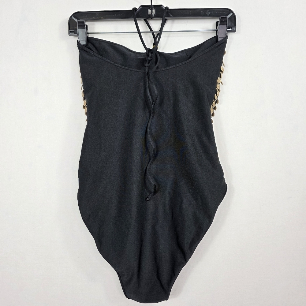 Hanne Bloch convertible  Black and Gold pompom Swimsuit - Picture 4 of 15
